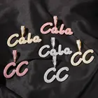 Jewelry Hiphop Jewelry Custom Name Pendants For Necklace Brush Cursive Letter Diamond Personalized Chain Necklace