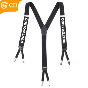OEM/ODM Custom Made Printed Logo Suspenders Y Shape Fashion Custom Elastic Suspenders For Men