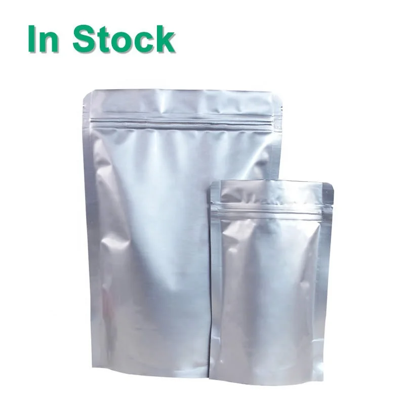 pure Aluminium Foil Stand Up Bag/Pouches Zip Lock Zipper Bag Food storage silver 