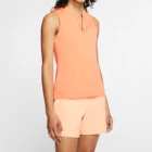 Women Golf Women Golf Sport Performance Fabric Sleeveless Polo Shirt With Zip Placket