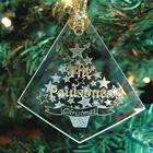 Christmas K9 Clear Crystal Glass Christmas Ornaments Custom 3d Logo Carved Hanging Glass Pendant For Christmas Gifts