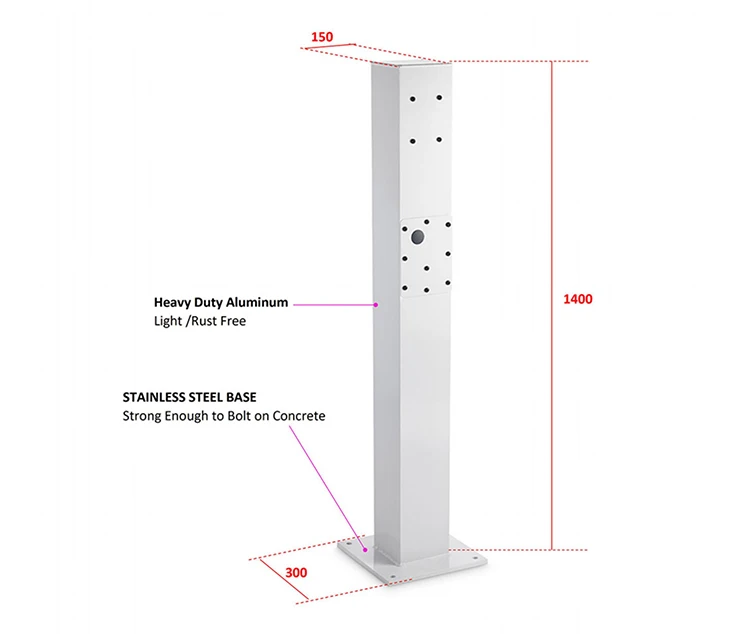 L Ev Charger Pedestals Heavy Duty Aluminum Charging Station Pillar