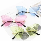Sunglasses Trend Hot Sale Butterfly Rimless Sunglasses UV400 Butterfly Sunglasses Women