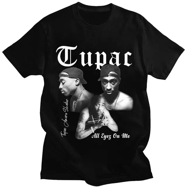 Cross-border European code Rapper Tupac 2pac T Shirt Men Fashion T-shirts
