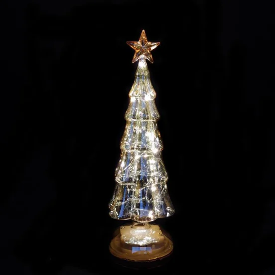 2022 Christmas decor hand blown glass christmas tree lighting up ornament factory