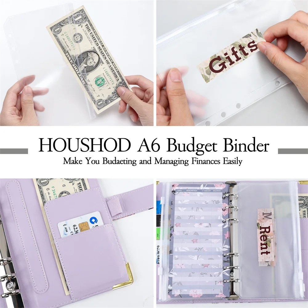 A6 Money Budget Planner Binder With Zipper Envelopes Cash Envelopes For 