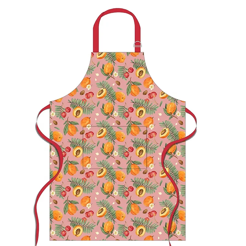 Creative Printing Fruit Kitchen Household Apron New Fashion Cotton Adult Oil Resistant Sleeveless Apron