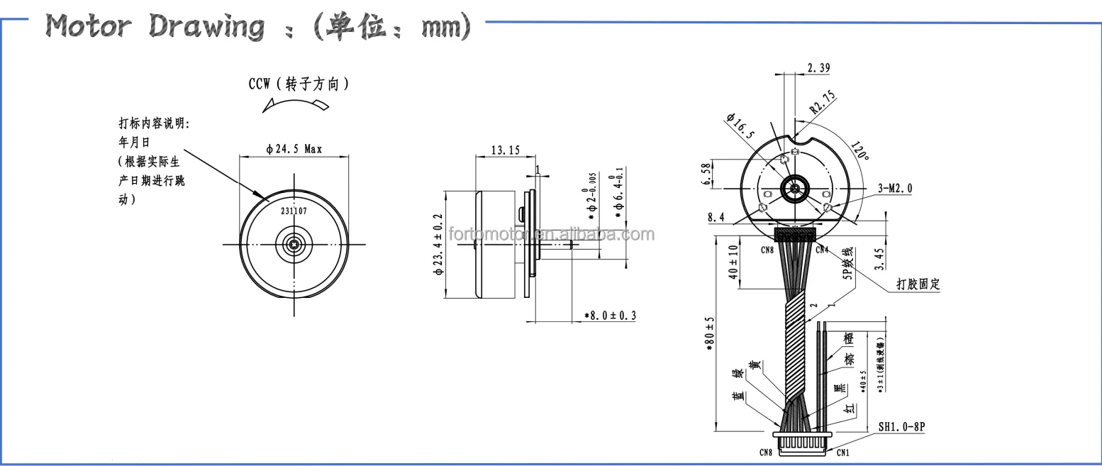 Mini High Torque Motor, BLDC, 12V, 24V, Brushless - detail 4