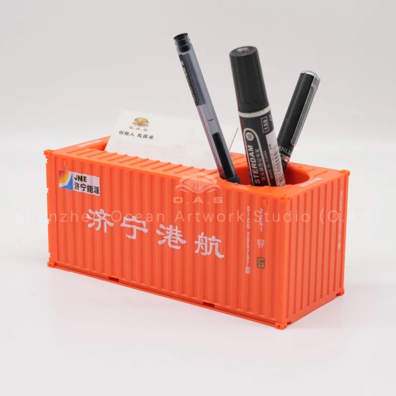 This shipping container pen holder of Pilship model is built with sturdy ABS material. Fully custom made with your logo. A creative gift for shipping and logistics firms, perfect for desktop decor, exhibition display and corporate souvenir.Amber@vesselmodel.com Tel:+86 18038048785
