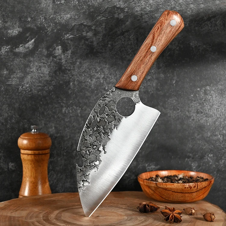 Hot Sell Chef Knife Stainless Steel Butcher Boning Knife with Solid Wood Handle Forged Kitchen Knife Professional Boning