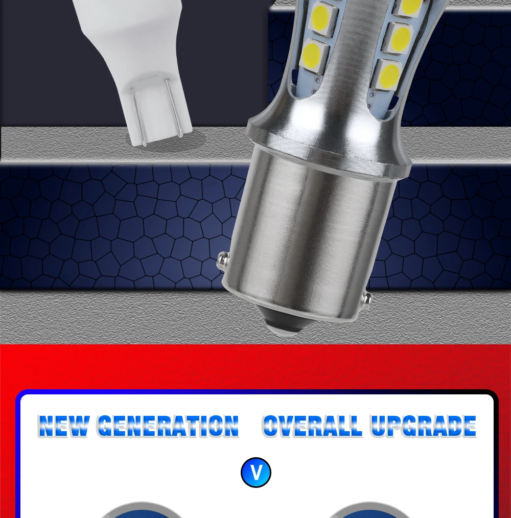 TECH KING Super Bright Canbus 12V 5W 3030 18SMD W21/5W 1157 7440 Car Led decode reverse lights Read turn signal brake bulb