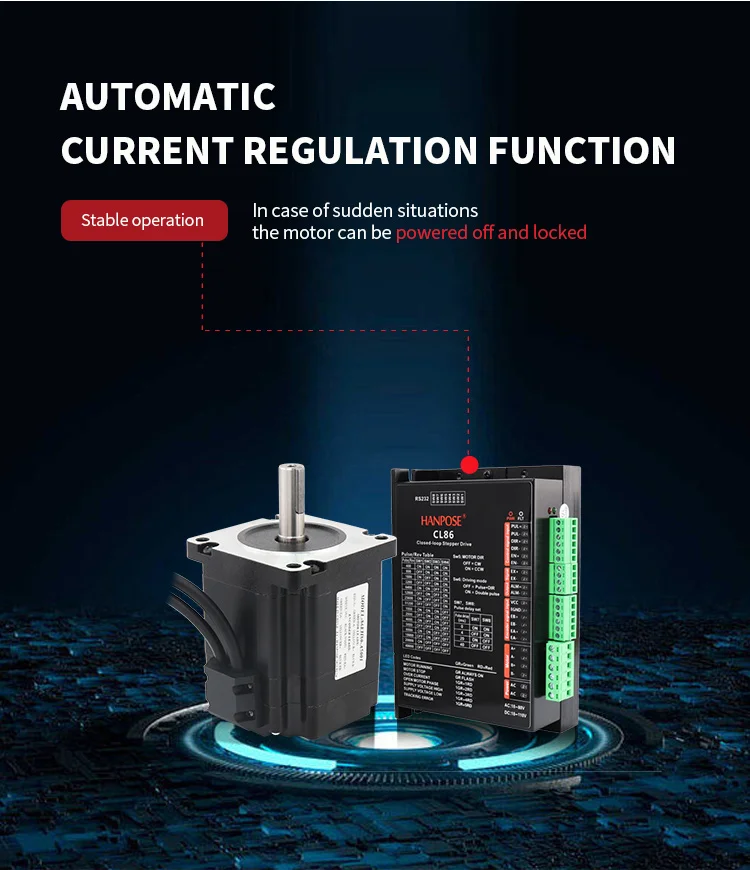 product hanpose high quality nema34 motor 2 phase 18 6a nema 34 hybrid closed loop stepper motor 86eh80-5