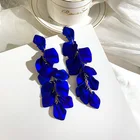 Earrings Resin Earrings Resin Drop Earring 7.5cm Blue Flower Acrylic Earrings Resin