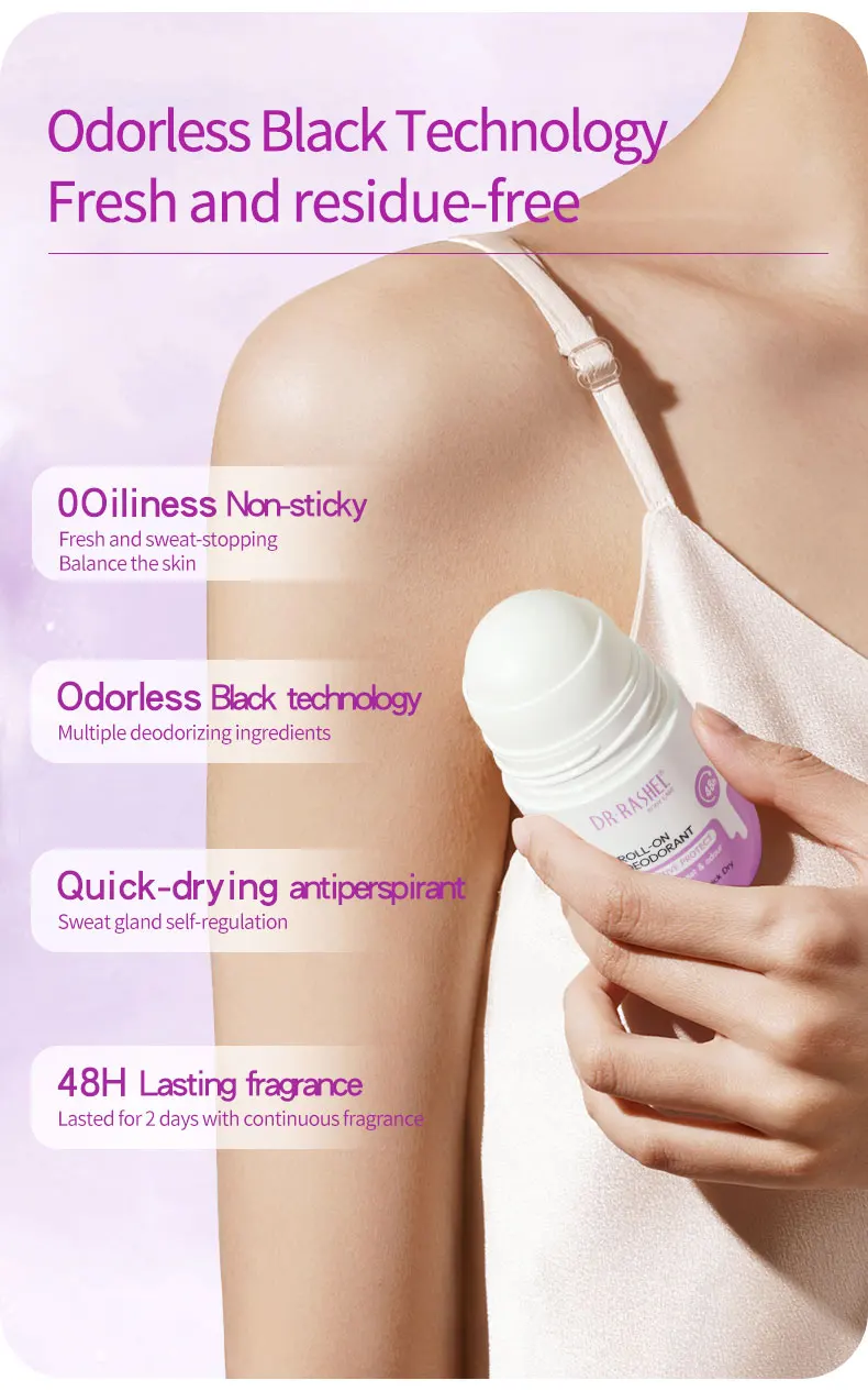 For DR RASHEL Vegan Roll-On Deodorant with Lasting Fragrance Protective Body Balm in Lavender Rose Coconut Scents