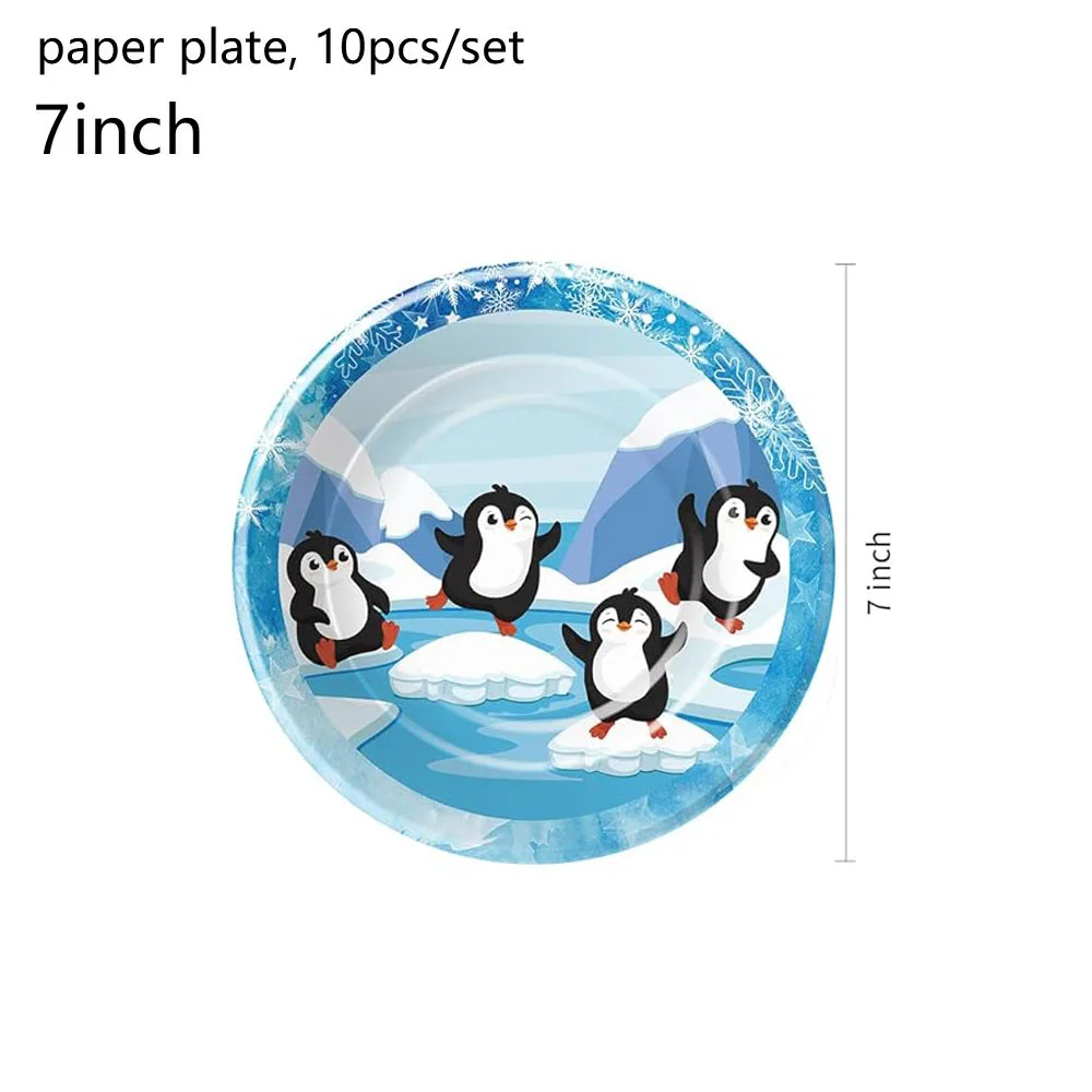 Penguin Theme Party Tableware Set Disposable Birthday Party Supplies Penguin Disposable Paper Plates And Cups