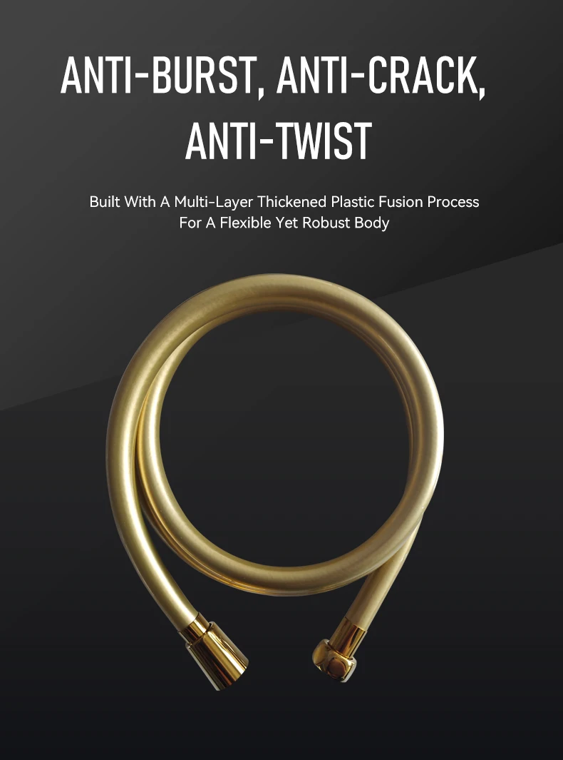 Gold Explosion-Proof Shower Hose, High Pressure Resistant Anti-Leak Anti-Twist PVC Shower Pipe factory
