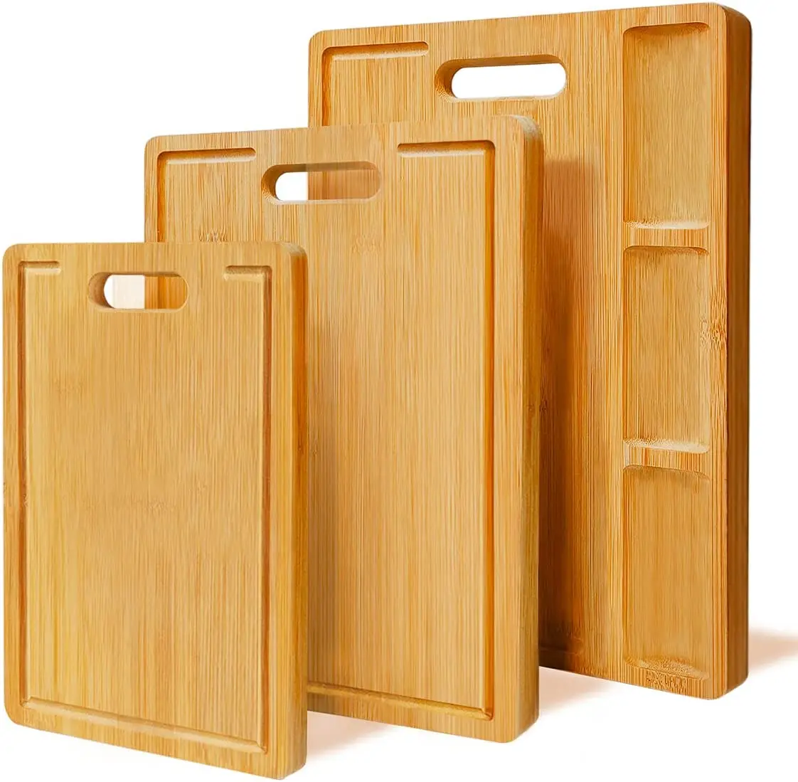 product 3 piece set chopping board serving tray bamboo cutting board with handle for kitchen-3
