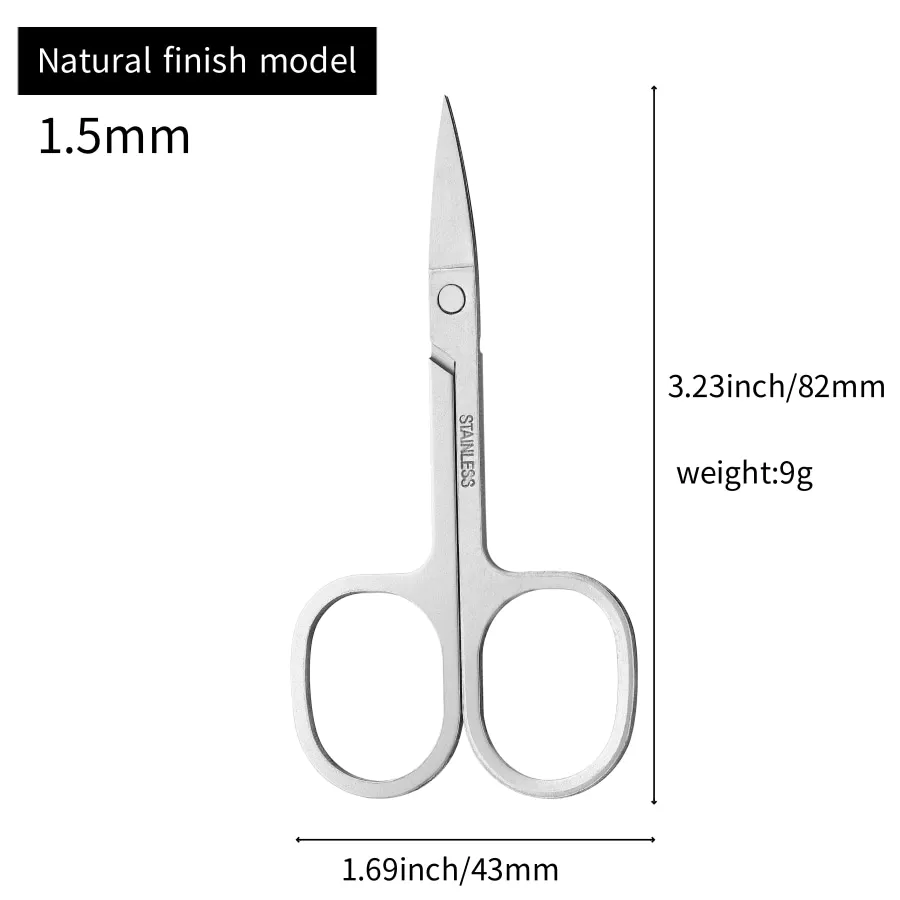 Compact facial trimming scissors