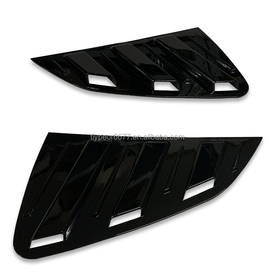 product tiypeor black rear side window louvers vent cover trim for volkswagen vw polo mk6 2019 2023-8