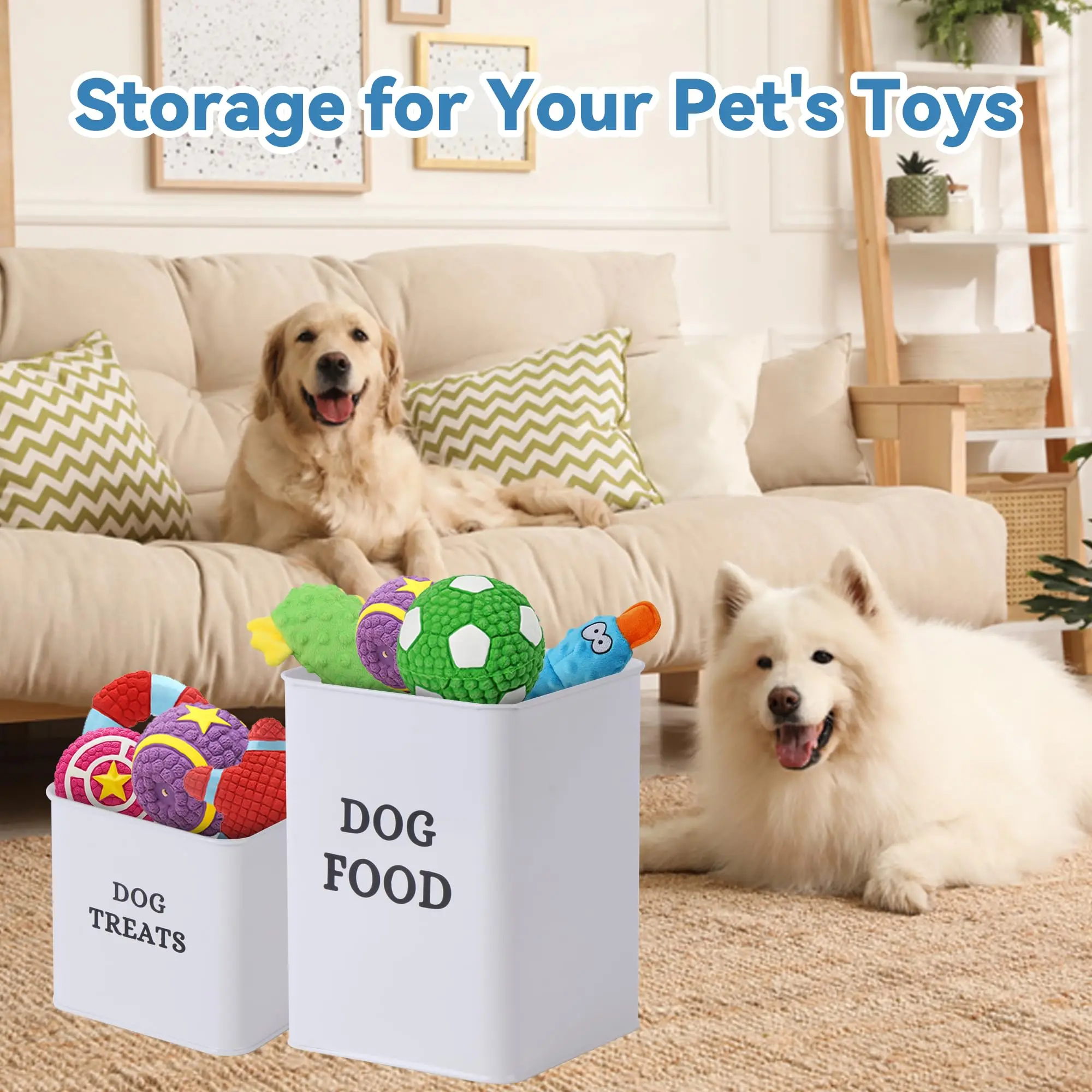 Factory Stock  Airtight Food Storage Container Set Metal Dog Food and Dog Treat Storage Container Sets