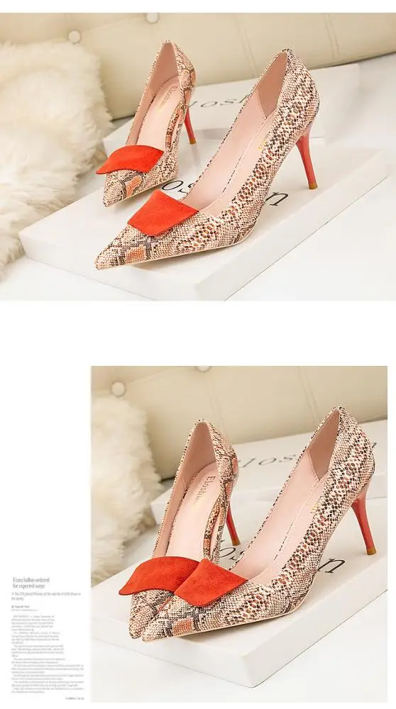 High quality  sexy  woman sandals summer new style snake skin pattern sandals  pointed-toe thin high heels