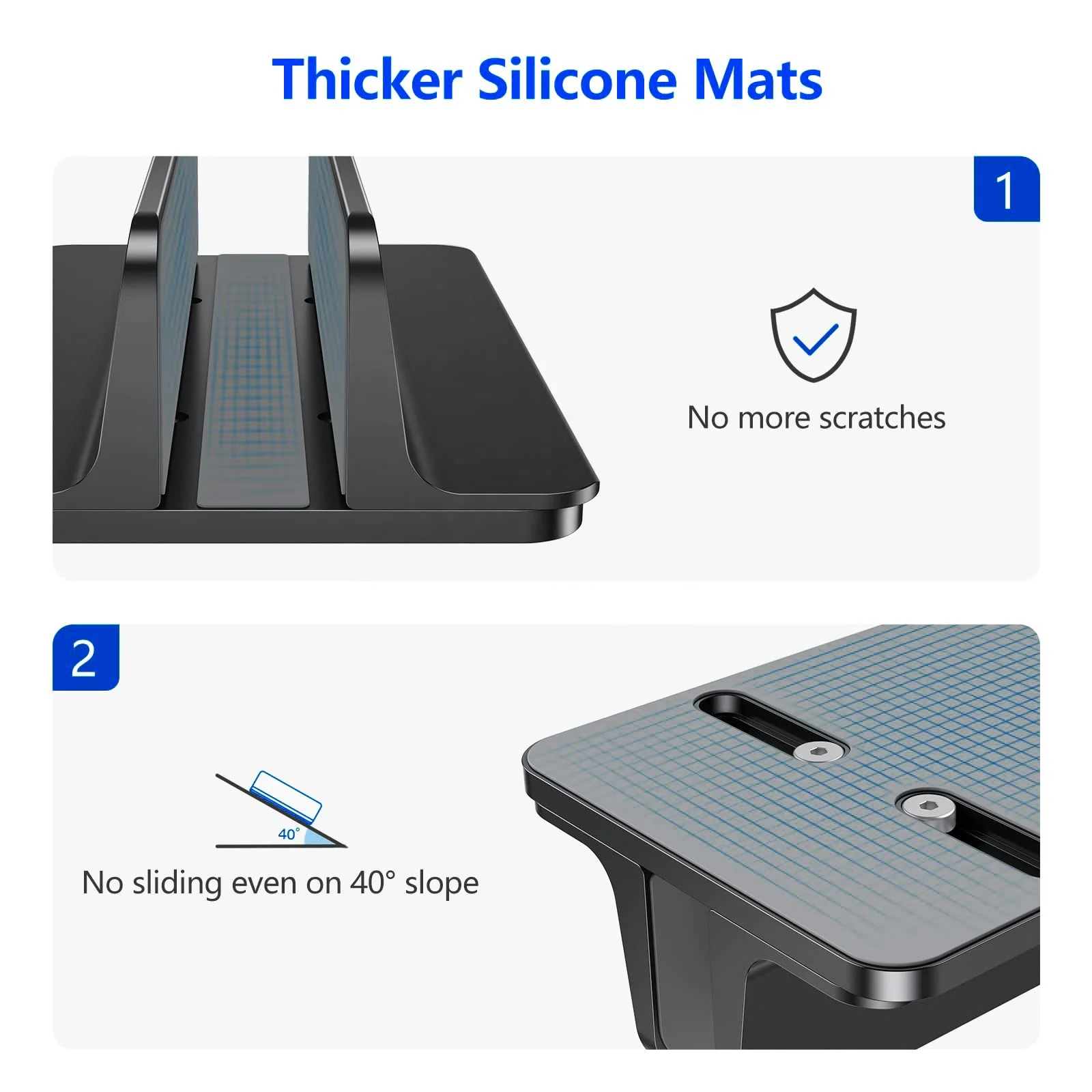 Anti-Skid Aluminium Desk Adjustable Width Notebook Stand Vertical Laptop Holder