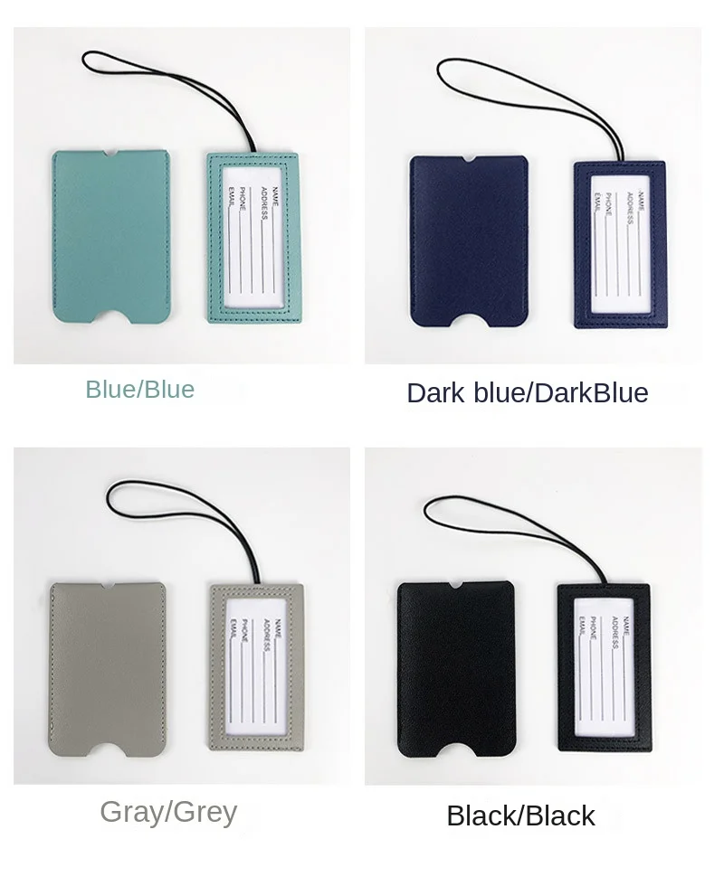 Custom Travel Accessories Pu Leather Hidden Pullout Luggage Tag