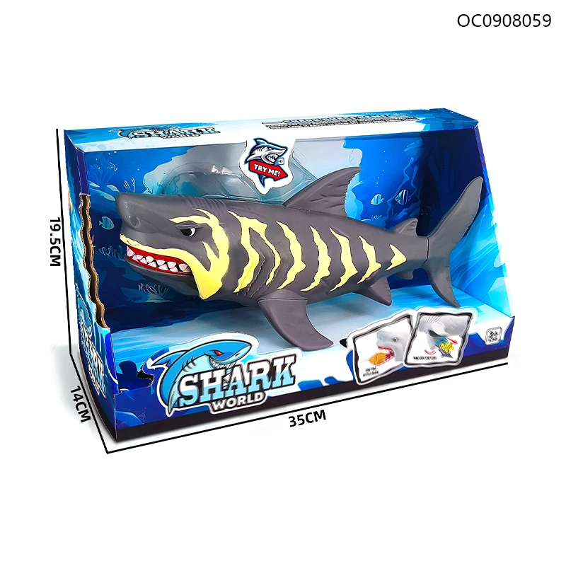 Pvc plastic shark toy baby product educational fishing series toy for saley