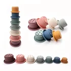 Educational Baby Hottest 7pcs Educational Baby Stacking Cups Toys Sensory Building Bpa Free Eco Friendly Teether Set