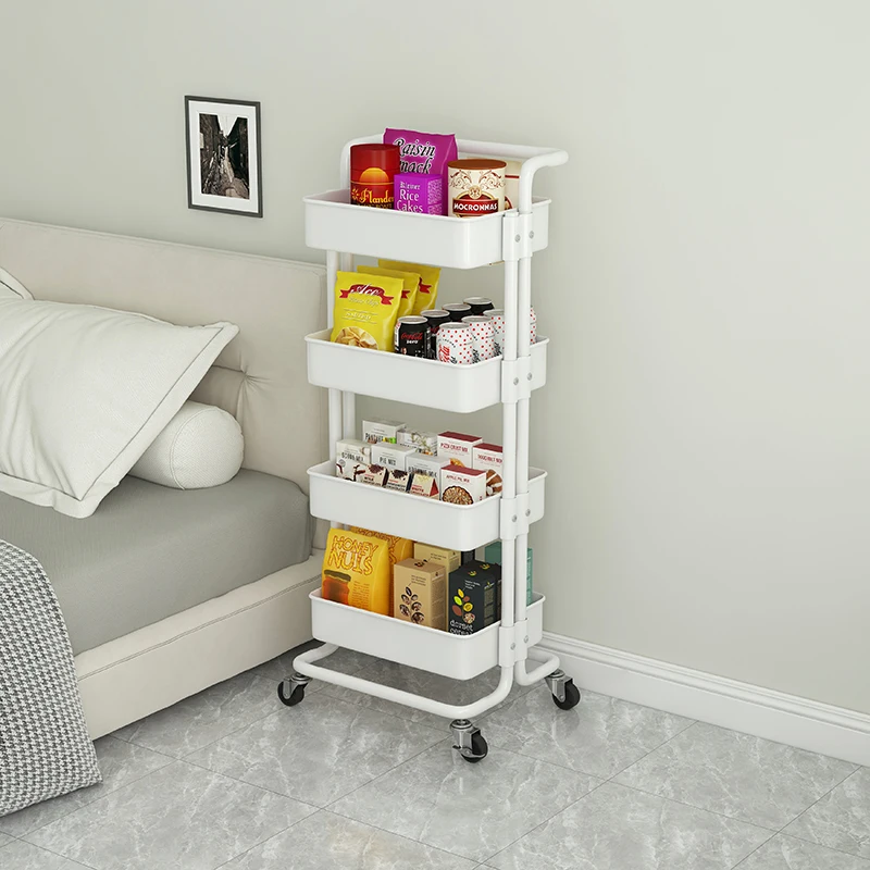 mosxoed slim rolling utility cart wit storage tool cabinet trolley 4-tier slim mobile kitchen storage cart