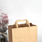 Printed Bags Brown Paper Bag Wholesale Durable Accept Logo Custom Printed Brown Kraft Paper Bags With Flat Handles