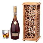 Box Wooden Classical Hollow-carved Design Bamboo Packing Box Breathable Wooden Wine Box