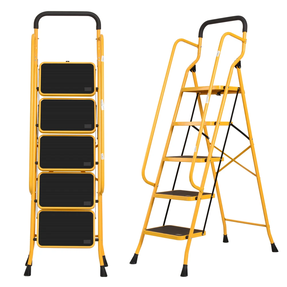 limit put forward Cereal 5 step safety ladder with handrails lettuce