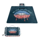 Wholesales Custom Printed Portable Polyester Sandfree Camping Beach Mat Picnic Blanket