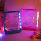 Drawing Board Kids Neon LED Glow Drawing Board With Translucent See-Through Surface And Stand Light Up Drawing Board