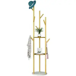 Hot Sales Household Furniture Portable Metal Tree Clothing Hanger Coat Stand Bag Rack Entry Porch Luxury Marble Base Coat Rack
