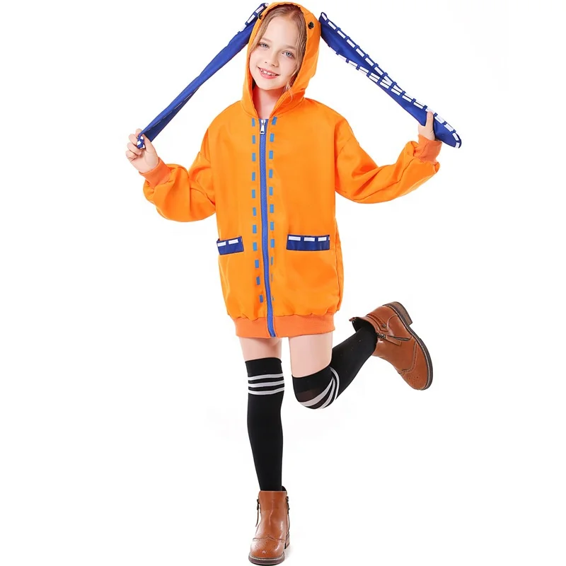 Halloween Cosplay Costume coat for Yomozuki Runa Rabbit Long Cute Orange 