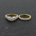 Gold Ring Rings High Quality Famous Brand Jewelry Vintage Luxury 18K Gold Wedding Ring Set