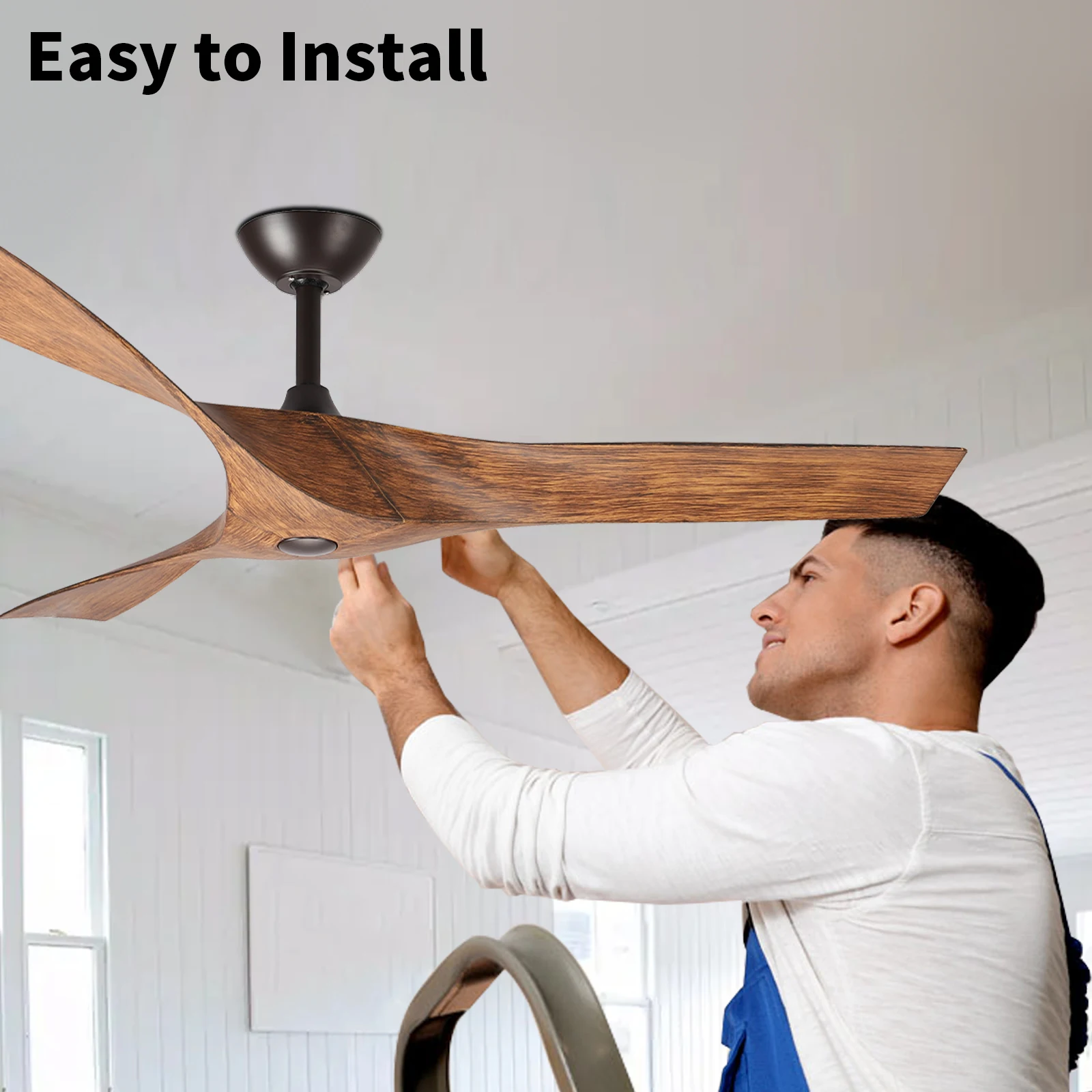 Ceiling Fan, 6-Speed, ABS, Copper, Plastic - detail 4