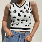 Sweater Polo Neck Sweaters Women Crop Top Vest