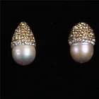 Crystal Beads 12-13mm Wholesale Crystal Pave Fresh Water Loose Pearl Rice Beads Pearl