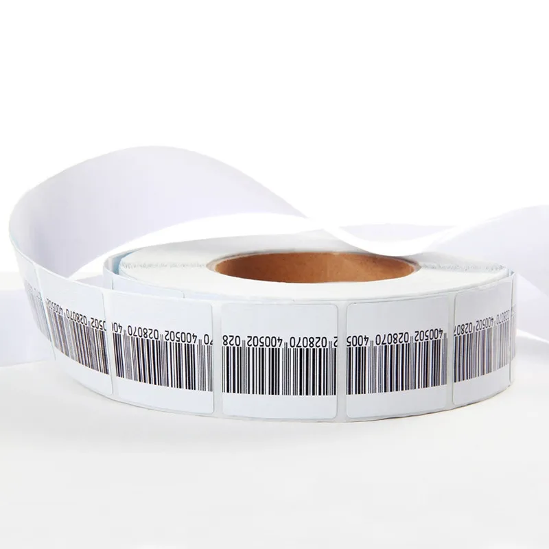 1 roll 1K Fake Barcode New Checkpoint Compatible 8.2 MHz RF Label 4x4cm 