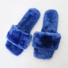 Flat Sandals Wholesale Outdoor Plush Fluffy Open Toe Flat Women's Sandals