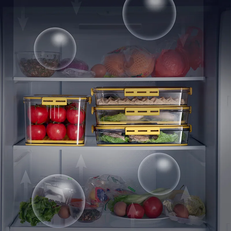 OWNSWING Plastic Food Storage Container Refrigerator Organizer Bin With Lid  BPA-Free Fridge Storage Box