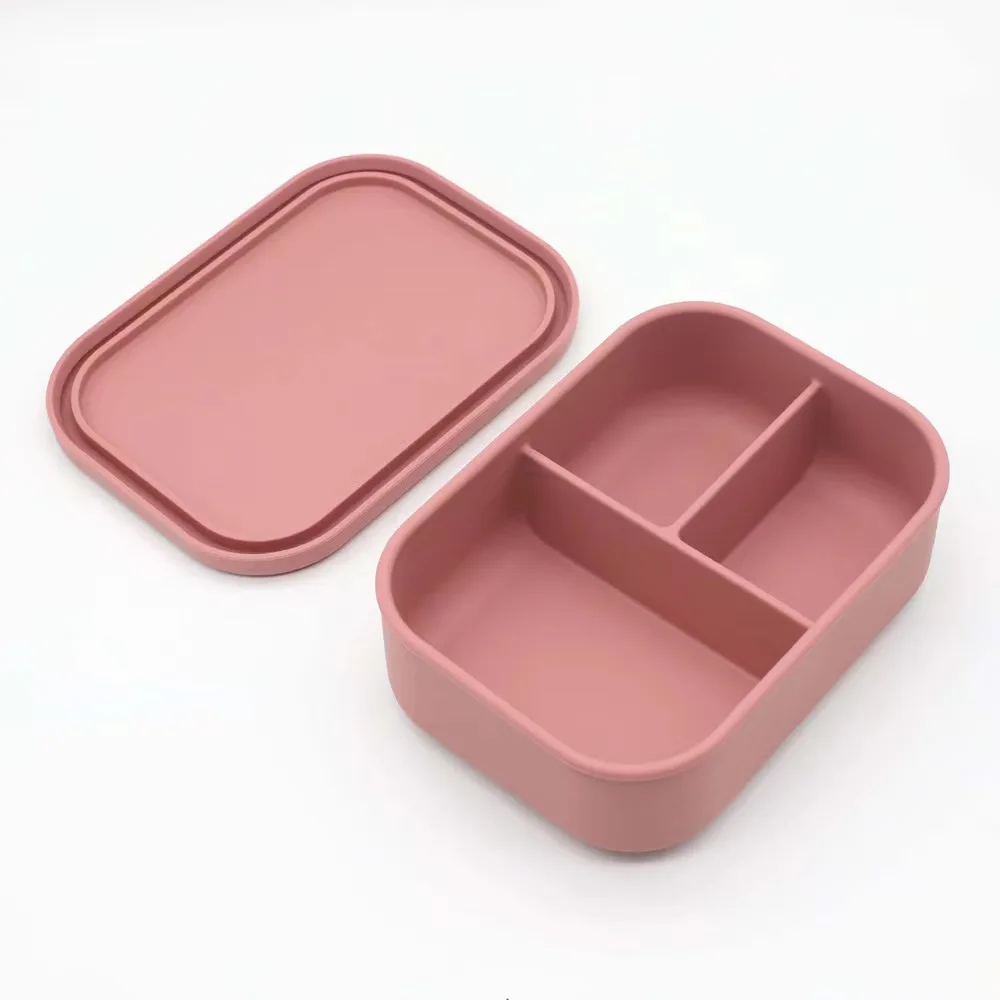 Microwave Safe Lunch Box With lid For School Custom Logo Kitchen Silicone Airtight Kids Lunch box Bento Box