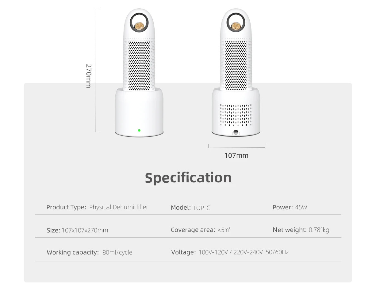 Desktop Ac Portable Small Mini Cordless Reusable Air Silica