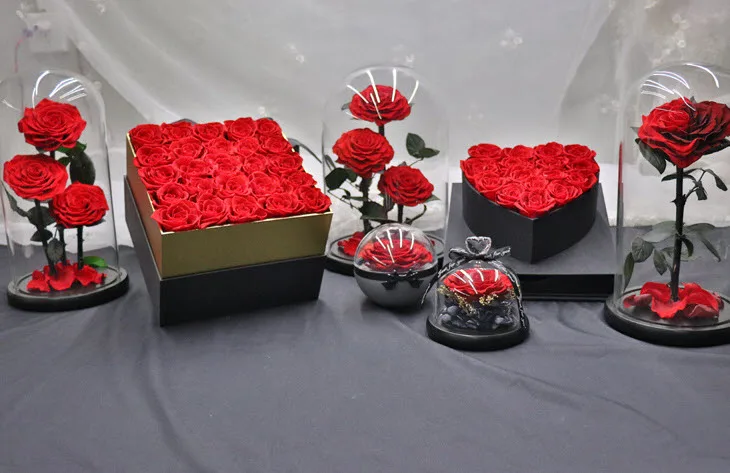 crystal ball rose music box preserved flowers rotating music box