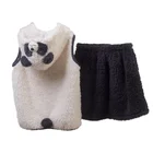 Girls Kids Clothes Girls Animal Hooded Vest And Skirt Set