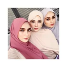Hijab Color Scarf Hijab New Design Malaysia Chiffon Hijab Muslim Women Pure Color Crinkle Chiffon Scarf