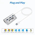 Sd Adapter OEM Aluminum Usb 3.0 Hub 6 In 1 SD TF CF Card Reader Adapter Usb Hub